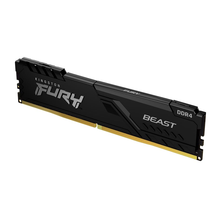 RAM - Kingston FURY Beast DDR4-3200 - 16GB - CL16 - Single Channel (1 pcs) - Intel XMP - Sort - KF432C16BB/16