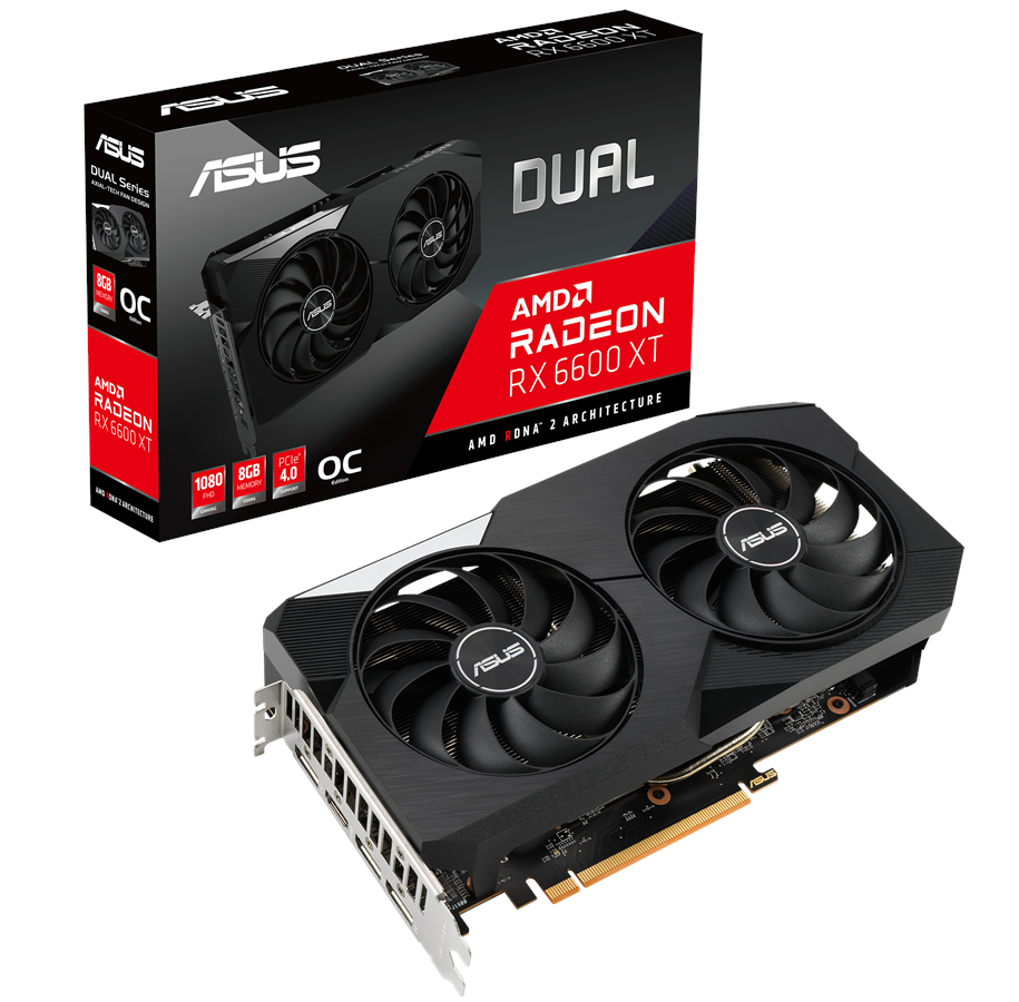 Grafikkort - ASUS Radeon RX 6600 XT DUAL OC - 8GB GDDR6 RAM - Grafikkort - 90YV0GN1-M0NA00