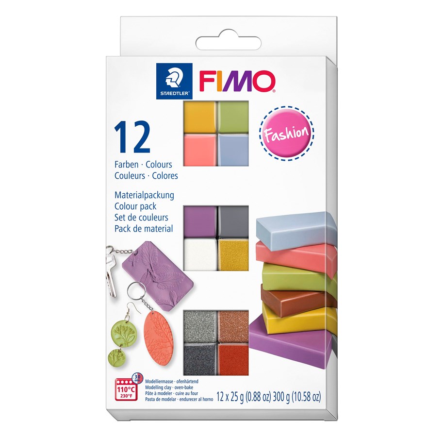 Staedtler Fimo Arcilla Modeladora Suave - 25g - Brillante Juego De 12
