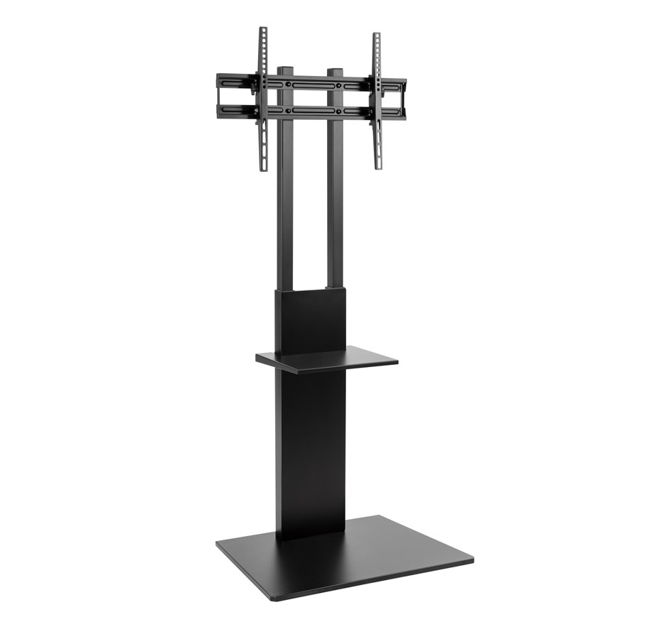 Vægbeslag, AV-Beslag & AV-Møbler - Alterzone Slim 7s gulvstativ med hylde til 37"-70" TV, sort - Maks 40 kg - Maks størrelse - ALZTVSLIMD37-70-B