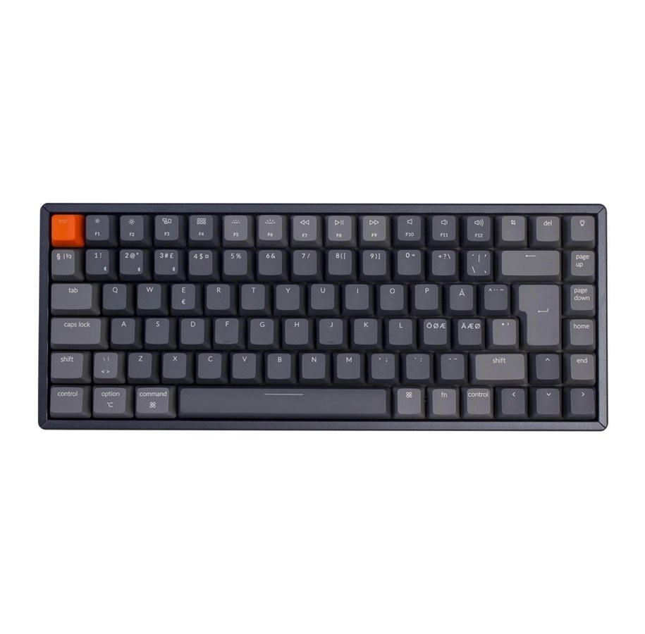 Tastatur - Keychron K2 V2 - RGB backlit - Gateron Brown - Gaming Tastatur - Uden Numpad - Nordisk - Sort - K2B3