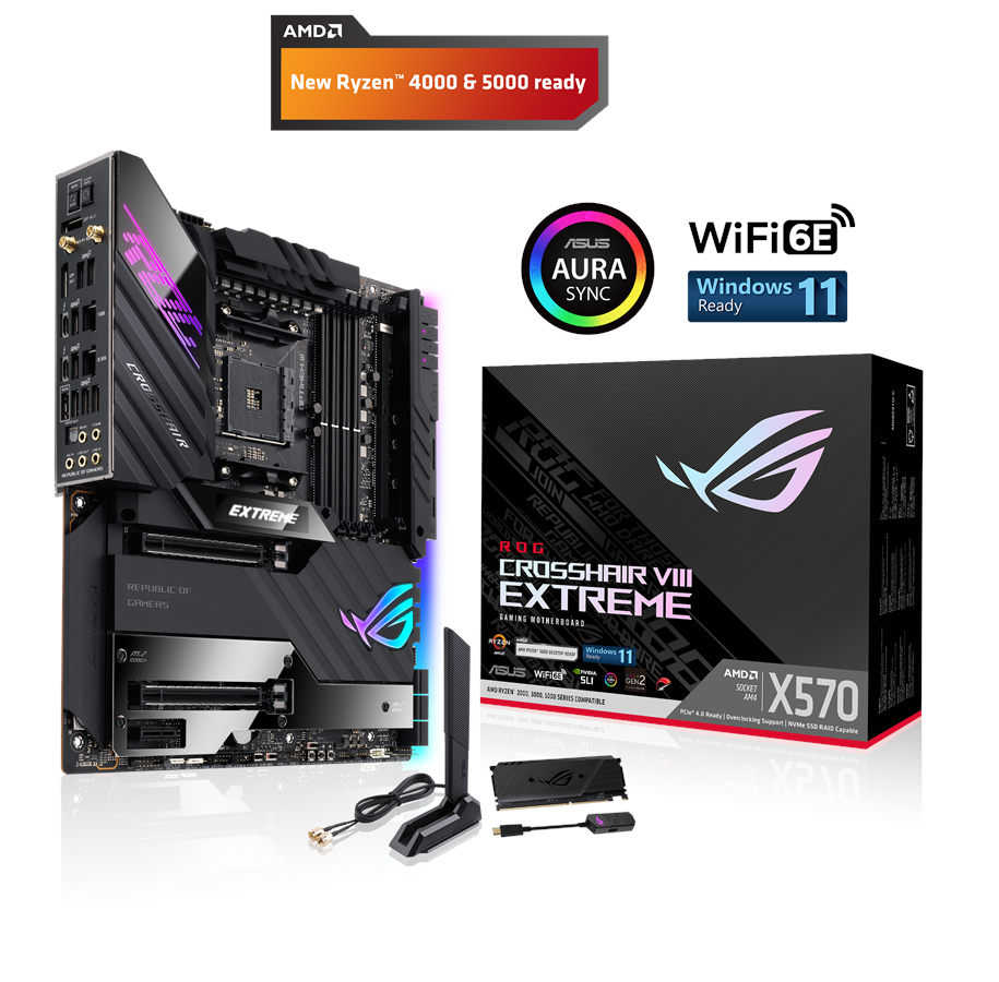 Bundkort - ASUS ROG CROSSHAIR VIII EXTREME Bundkort - AMD X570 - AMD AM4 socket - DDR4 RAM - Extended ATX - 90MB1860-M0EAY0