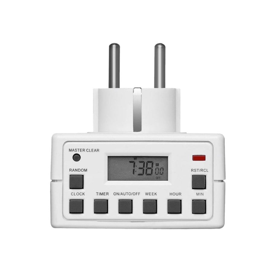Pro Digital timer Automatisk strøm kontakt, AC 230 V, hvid | Billig