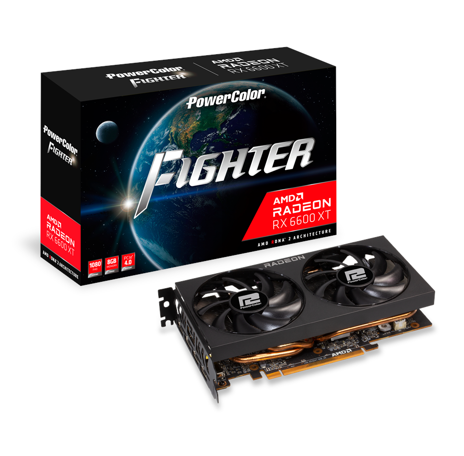 Grafikkort - PowerColor Radeon RX 6600 XT Fighter - 8GB GDDR6 RAM - Grafikkort - AXRX 6600XT 8GBD6-3DH