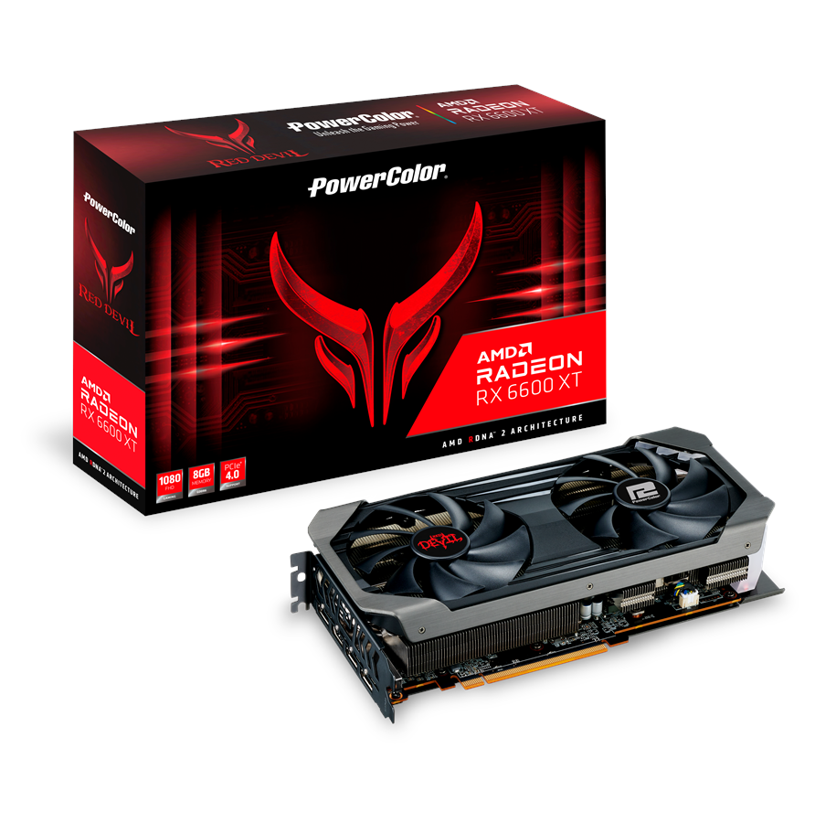 Grafikkort - PowerColor Radeon RX 6600 XT Red Devil - 8GB GDDR6 RAM - Grafikkort - AXRX 6600XT 8GBD6-3DHE/OC