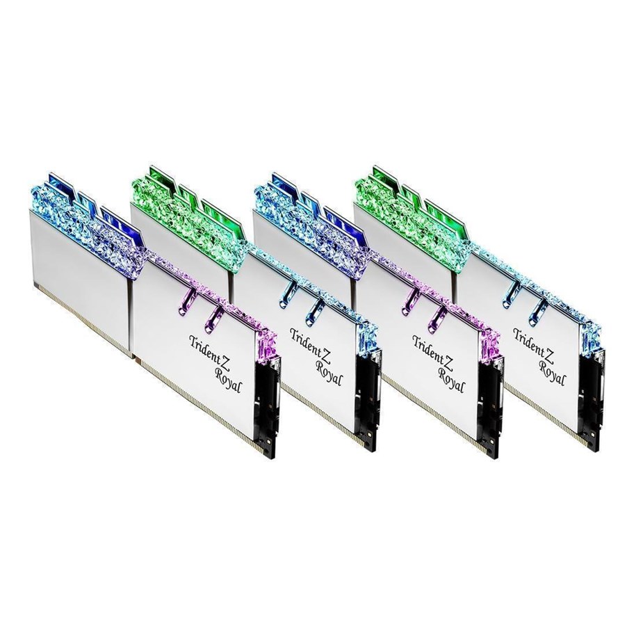 RAM - G.Skill Trident Z Royal DDR4-4000 - 128GB - CL18 - Quad Channel (4 pcs) - Intel XMP - Sølv med RGB - F4-4000C18Q-128GTRS