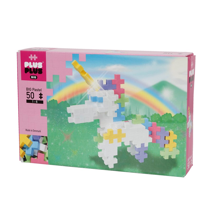 Konstruktionslegetøj - Plus-Plus BIG Pastel Unicorn / 50 pcs - 3227