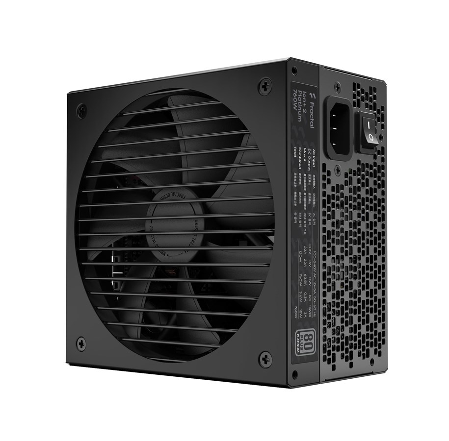 Strømforsyning - Fractal Design ION+ 2 Platinum Strømforsyning - 760 Watt - 140 mm - ATX 2.52 - 80 Plus Platinum certified - FD-P-IA2P-760-EU