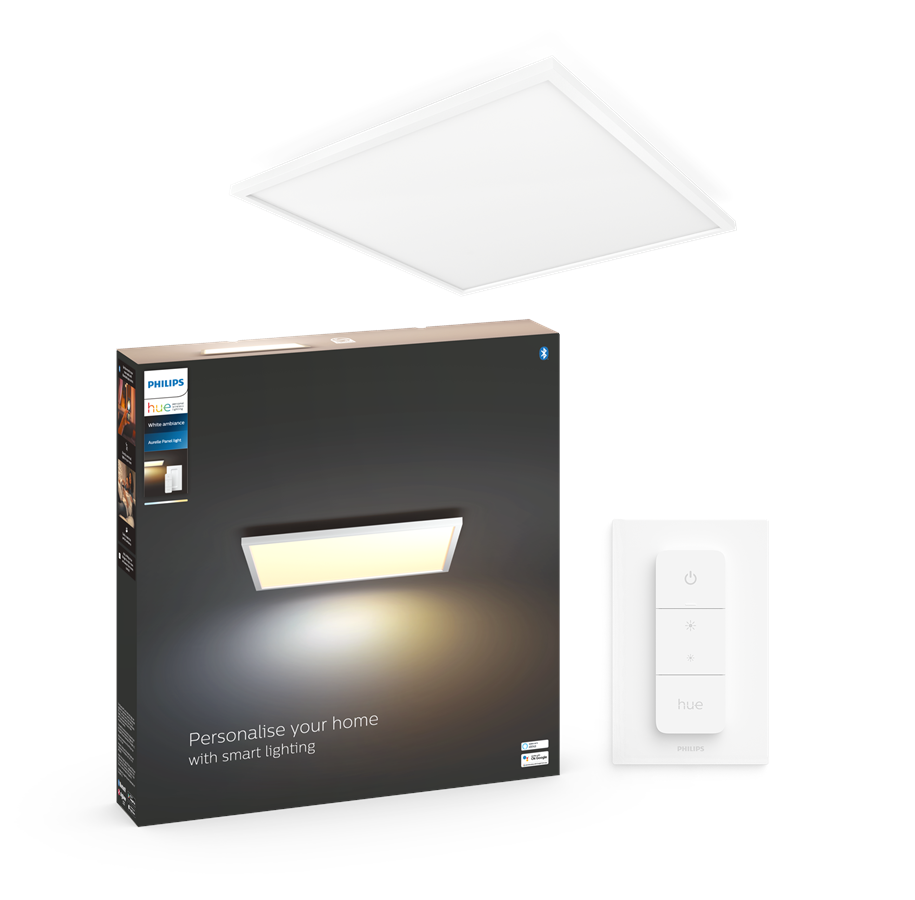 Smart Home - Philips Hue Aurelle Stor Firkantet Loft Panel Lampe - Hvid - 929003099001