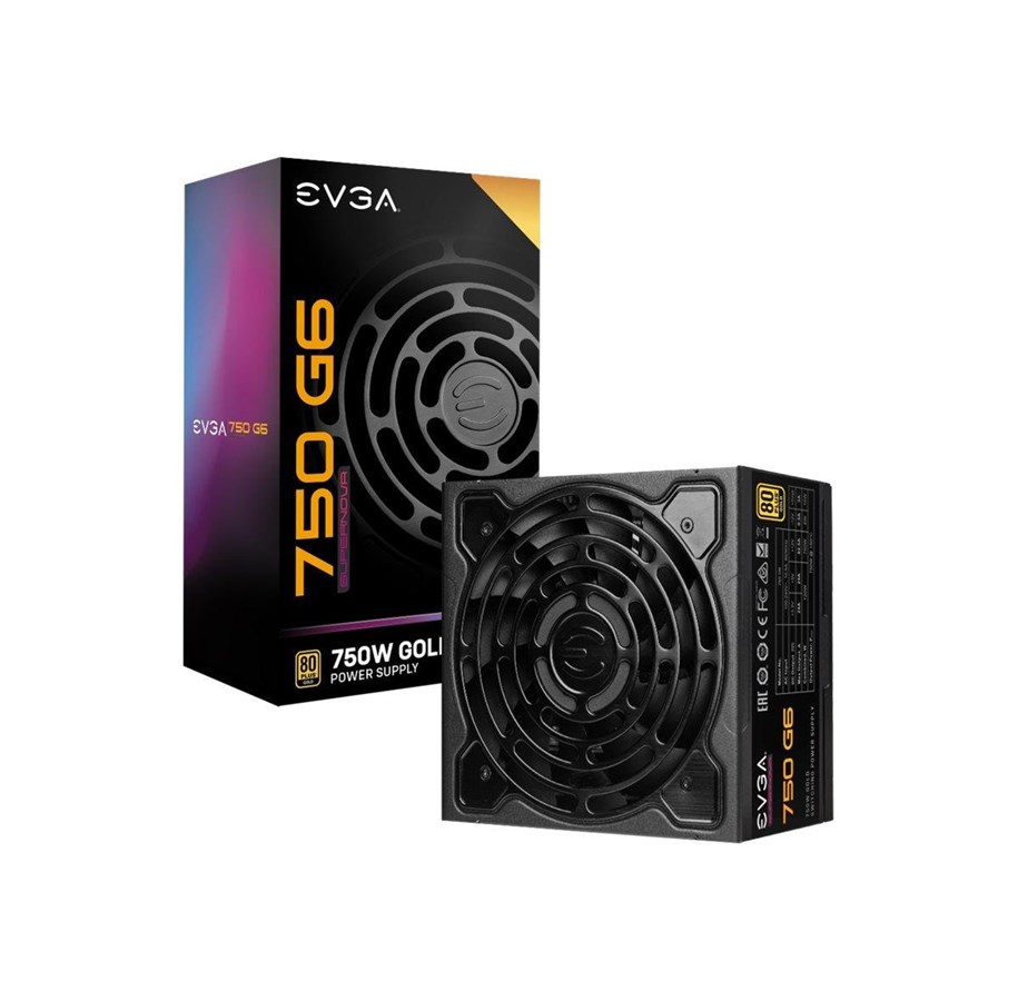 Strømforsyning - EVGA SuperNOVA 750 G6 Strømforsyning - 750 Watt - 135 mm - ATX - 80 Plus Gold certified - 220-G6-0750-X2