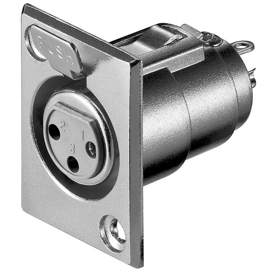Audio kabel - Pro Microphone chassis female socket 3 Pin - 4040849112218