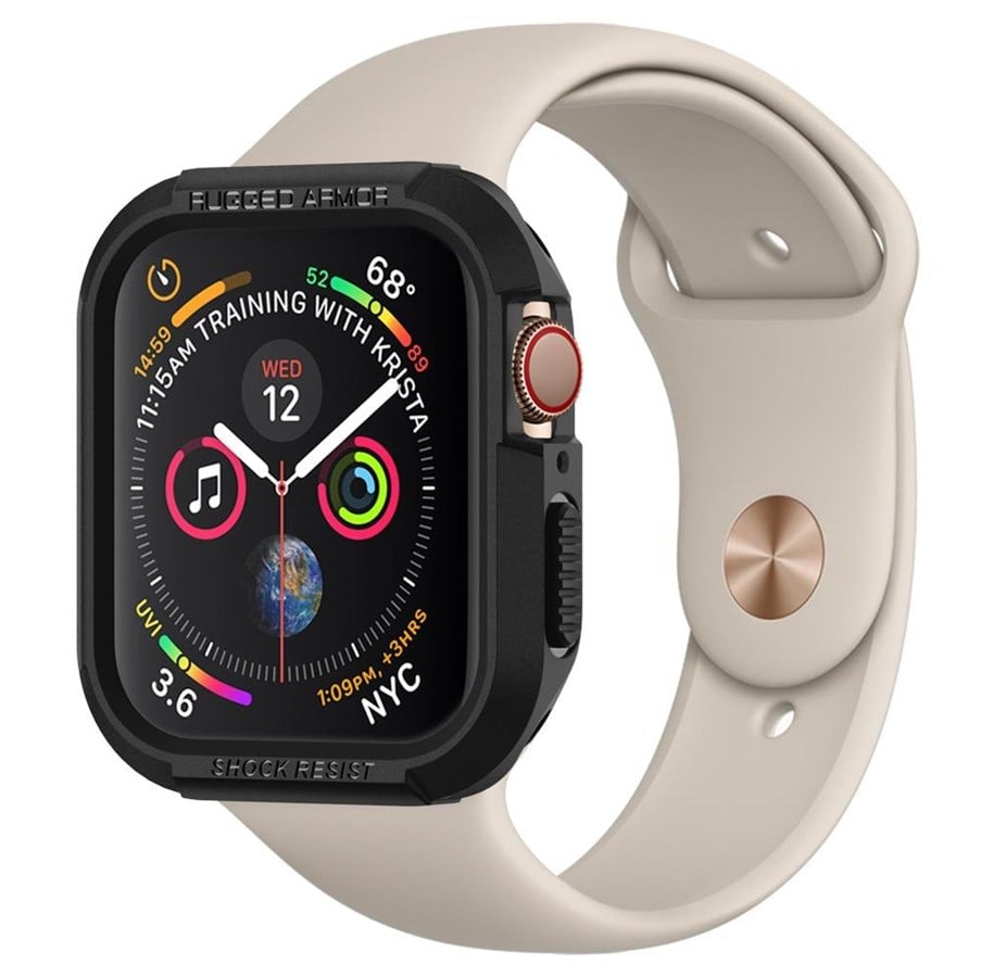 Smartwatch - Tilbehør - Spigen Rugged Armor - black - Apple Watch 9/8/7 (41mm)/6/SE/5/4 (40mm) - 061CS24480