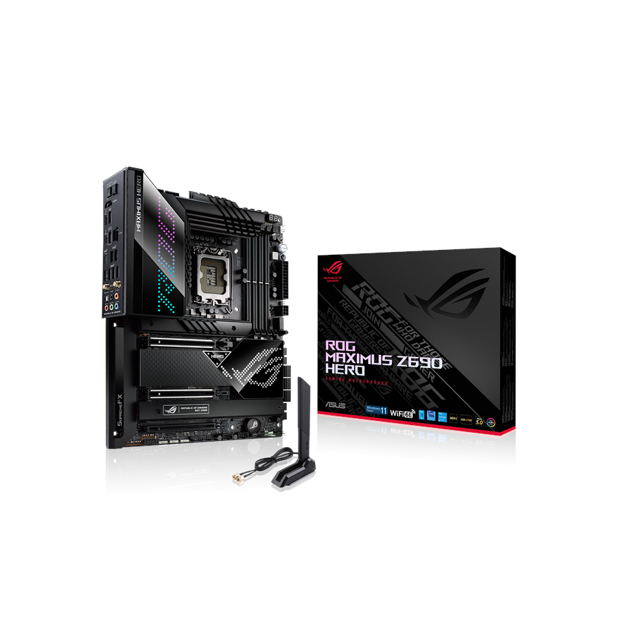 Bundkort - ASUS ROG MAXIMUS Z690 HERO Bundkort - Intel Z690 - Intel LGA1700 - DDR5 RAM - ATX - 90MB18E0-M0EAY0