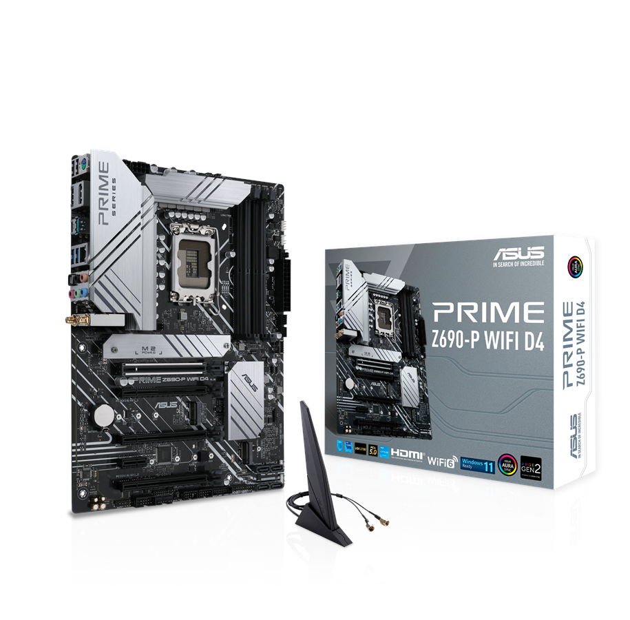 Bundkort - ASUS PRIME Z690-P WIFI D4 Bundkort - Intel Z690 - Intel LGA1700 socket - DDR4 RAM - ATX - 90MB18N0-M0EAY0