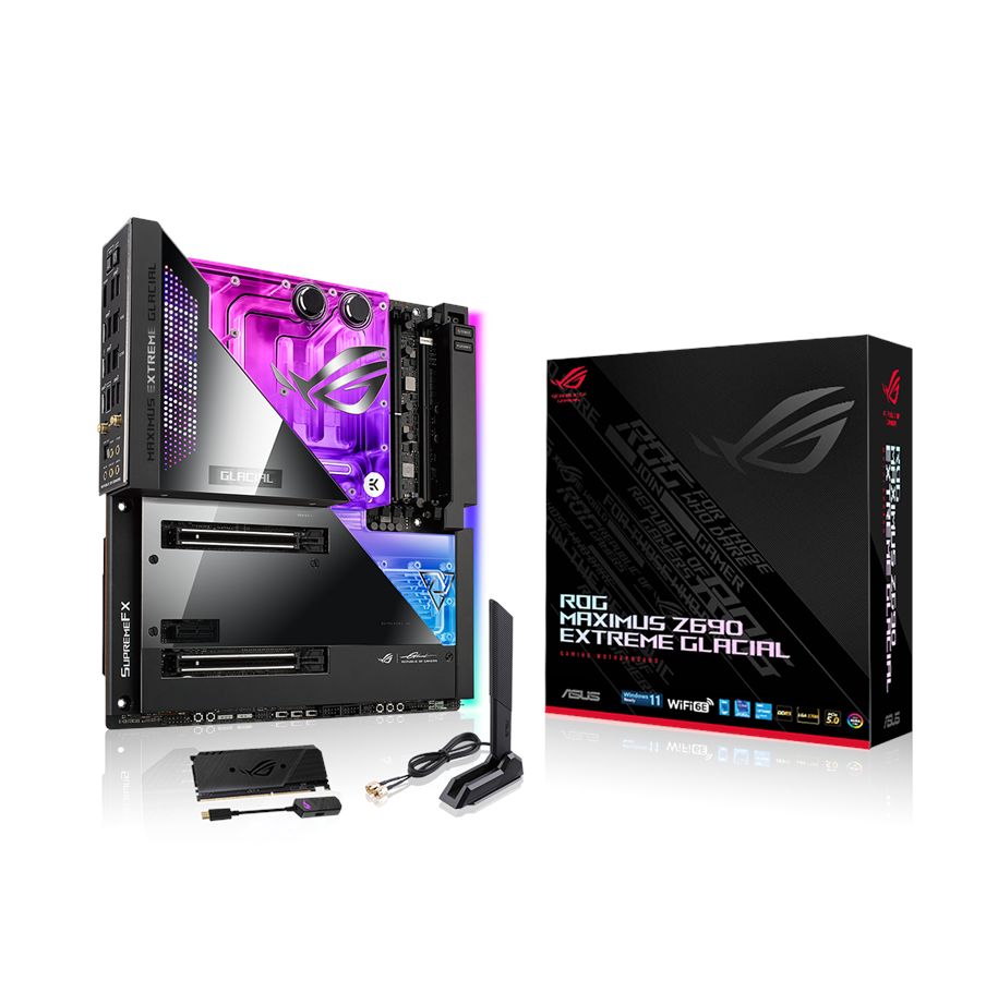 Bundkort - ASUS ROG MAXIMUS Z690 EXTREME GLACIAL Bundkort - Intel Z690 - Intel LGA1700 - DDR5 RAM - ATX - 90MB1A60-M0EAY0