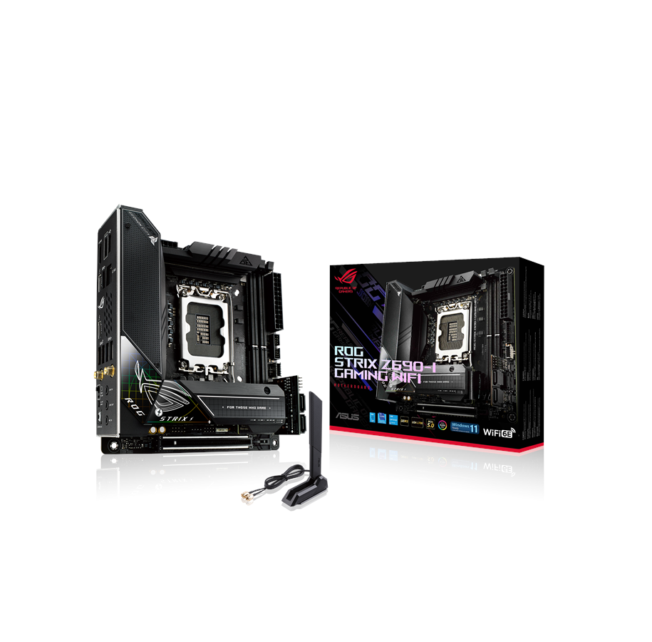 Bundkort - ASUS ROG STRIX Z690-I GAMING WIFI Bundkort - Intel Z690 - Intel LGA1700 socket - DDR5 RAM - Mini-ITX - 90MB1910-M0EAY0