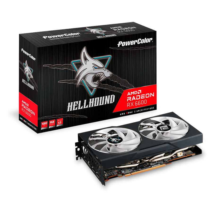 Grafikkort - PowerColor Radeon RX 6600 Hellhound - 8GB GDDR6 RAM - Grafikkort - AXRX 6600 8GBD6-3DHL