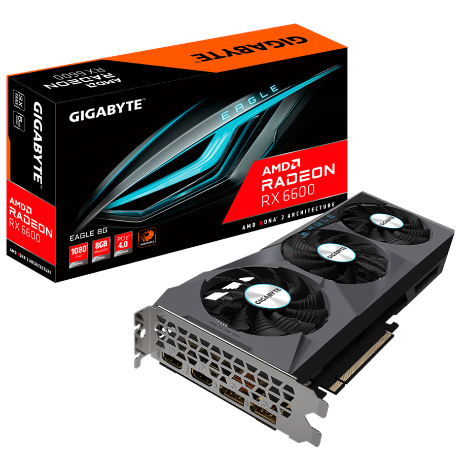 Grafikkort - GIGABYTE Radeon RX 6600 EAGLE - 8GB GDDR6 RAM - Grafikkort - GV-R66EAGLE-8GD