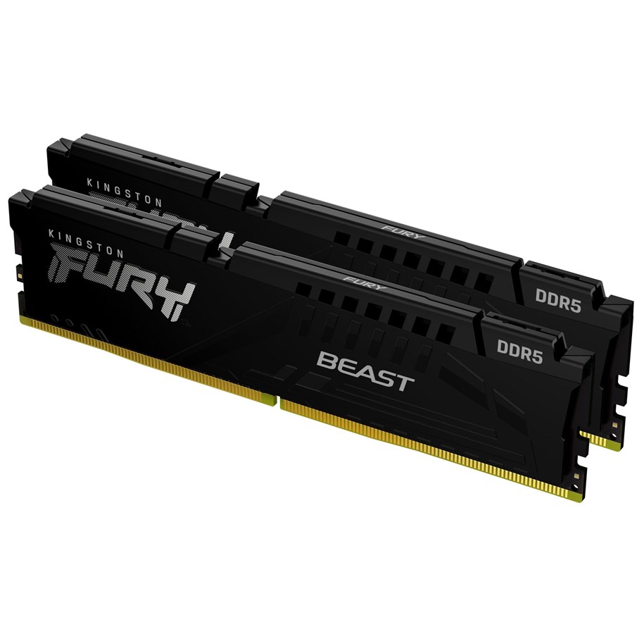 RAM - Kingston FURY Beast DDR5-4800 - 32GB - CL38 - Dual Channel (2 pcs) - Intel XMP - Sort - KF548C38BBK2-32