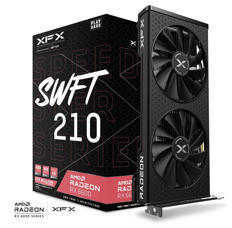 Grafikkort - XFX Radeon RX 6600 Speedster SWFT 210 - 8GB GDDR6 RAM - Grafikkort - RX-66XL8LFDQ