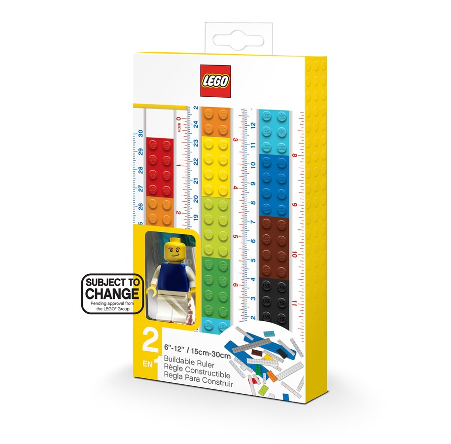 Skoletilbehør - Euromic LEGO Stationery Buildable ruler SET with 28 pcs. - 4003072-52558