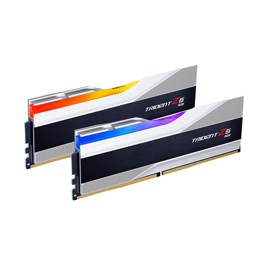 RAM - G.Skill Trident Z5 RGB DDR5-5600 - 32GB - CL36 - Dual Channel (2 pcs) - Intel XMP - Sølv med RGB - F5-5600U3636C16GX2-TZ5RS