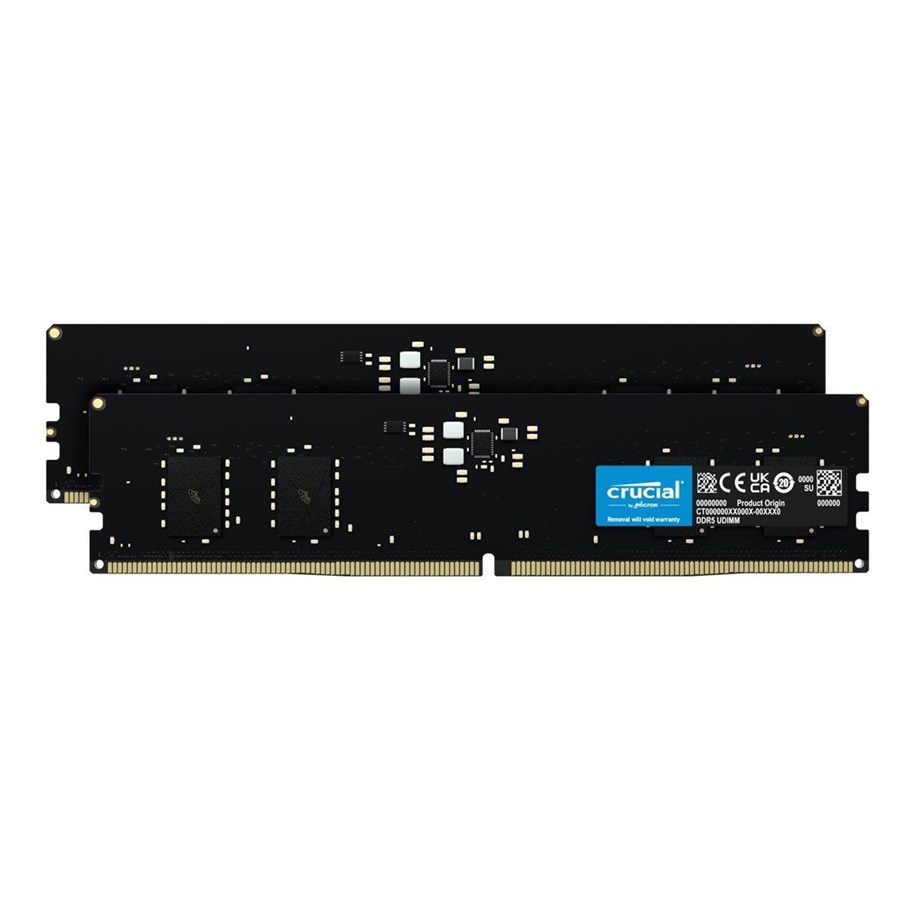 RAM - Crucial UDIMM DDR5-4800 - 16GB - CL40 - Dual Channel (2 pcs) - Intel XMP - Sort - CT2K8G48C40U5