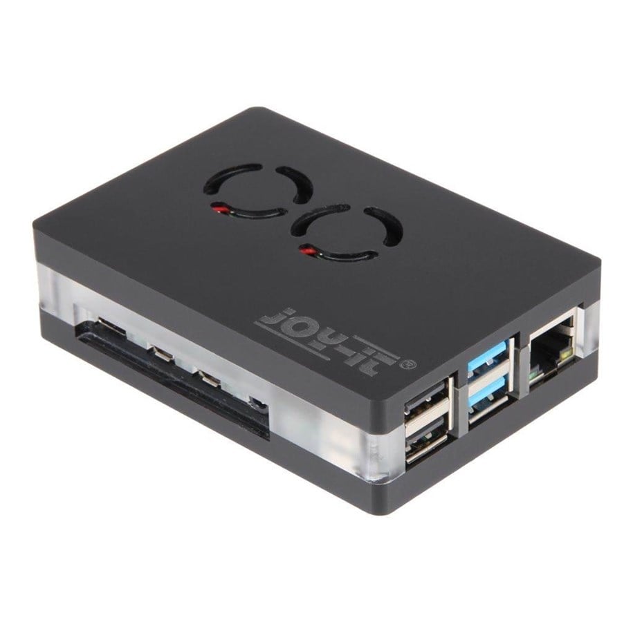 Kabinet - Joy-It Manetic Plastic Case With Dual Fan - Kabinet - Gennemsigtig - RB-CaseP4+03B