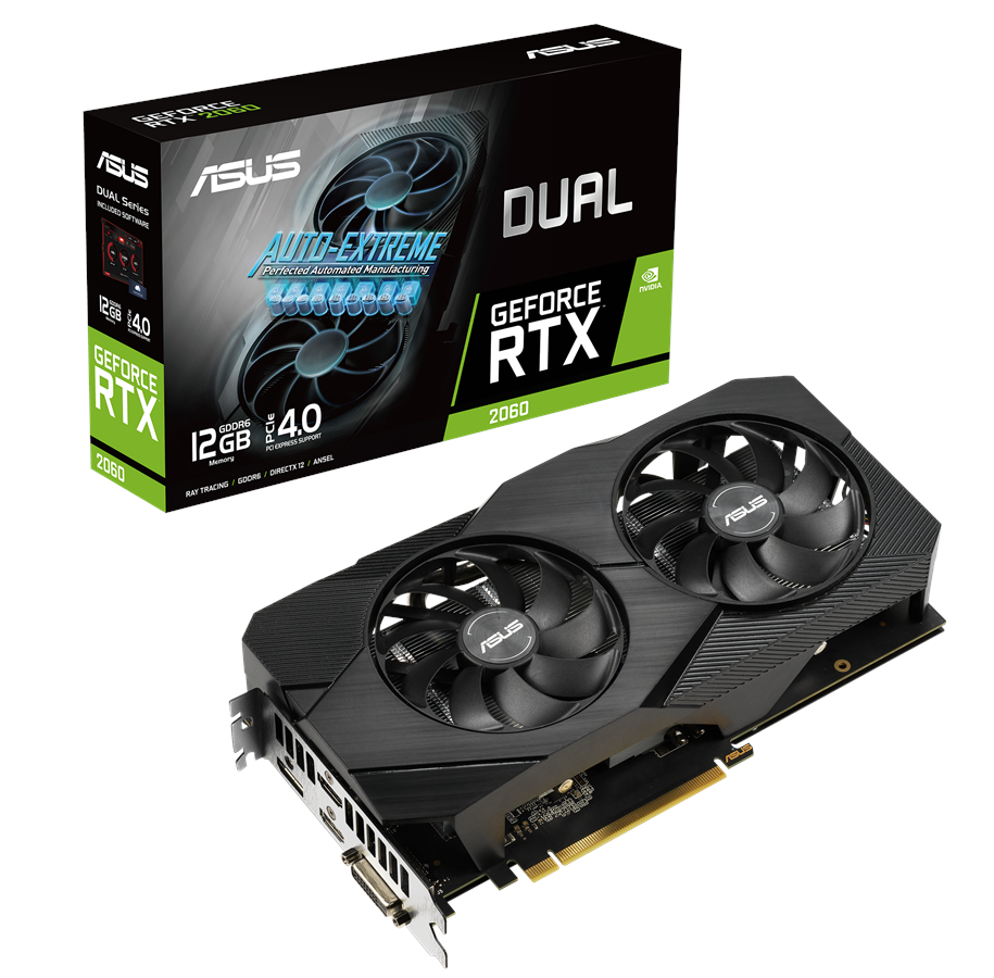 Grafikkort - ASUS GeForce RTX 2060 DUAL EVO - 12GB GDDR6 RAM - Grafikkort - 90YV0CH6-M0NA00
