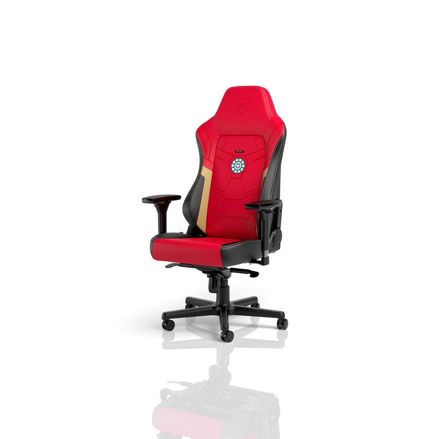 Gamer Stol - noblechairs HERO Gaming Chair - Iron Man Special Edition Gamer Stol - Rød - PU Læder - Op til 150 kg - NBL-HRO-PU-IME