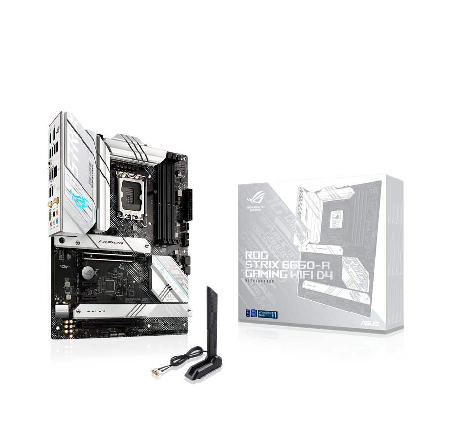 Bundkort - ASUS ROG STRIX B660-A GAMING WIFI D4 Bundkort - Intel B660 - Intel LGA1700 socket - DDR4 RAM - ATX - 90MB18S0-M0EAY0