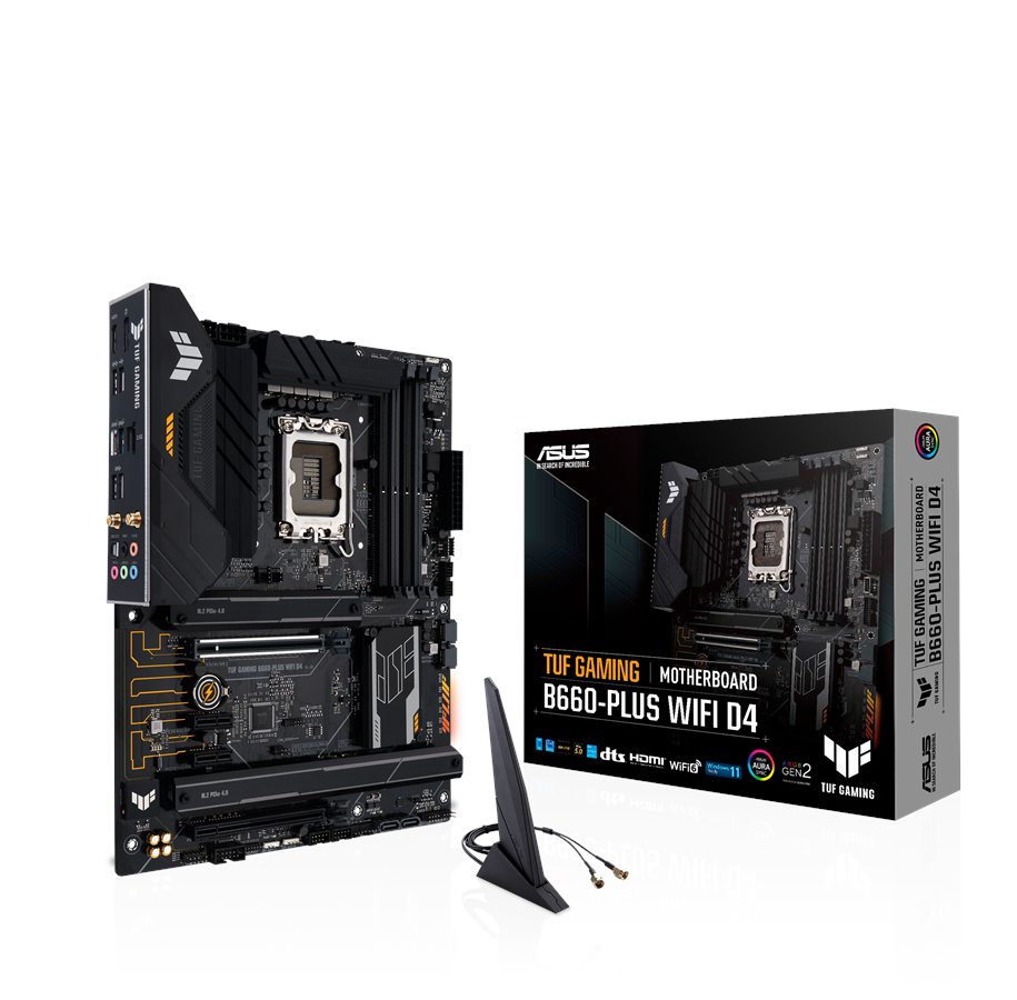 Bundkort - ASUS TUF GAMING B660-PLUS WIFI D4 Bundkort - Intel B660 - Intel LGA1700 - DDR4 RAM - ATX - 90MB1920-M0EAY0