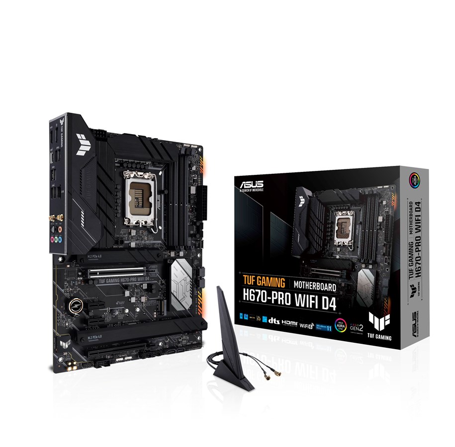 Bundkort - ASUS TUF GAMING H670-PRO WIFI D4 Bundkort - Intel H670 - Intel LGA1700 socket - DDR4 RAM - ATX - 90MB1900-M0EAY0