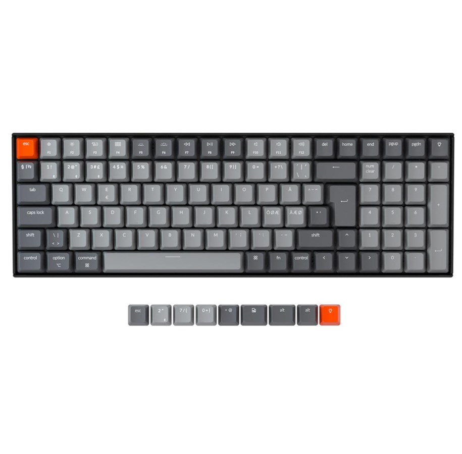 Tastatur - Keychron K4 RGB Aluminium (V2) - Gateron Brown Hot-Swap - Nordisk - Sort - K4-J3-BO