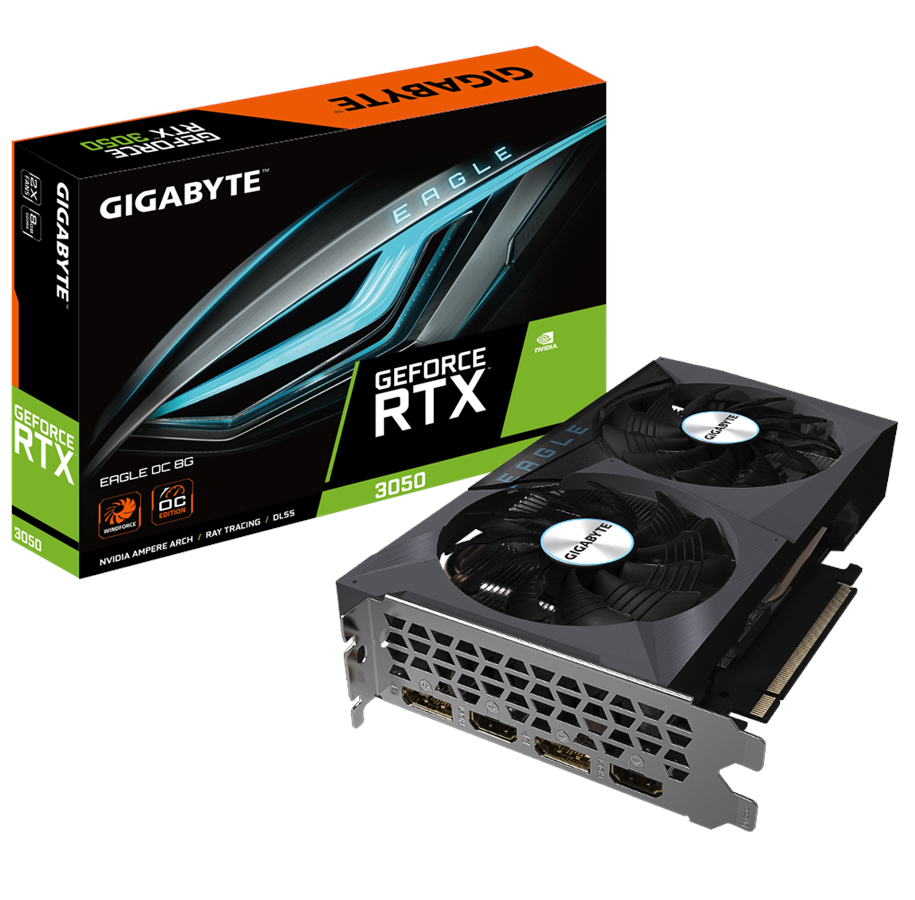 Grafikkort - GIGABYTE GeForce RTX 3050 EAGLE OC - 8GB GDDR6 RAM - Grafikkort - GV-N3050EAGLE OC-8GD
