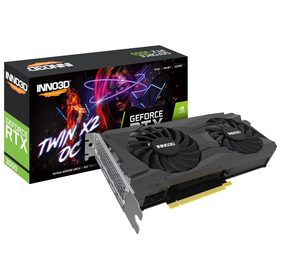 Grafikkort - Inno3D GeForce RTX 3050 Twin X2 OC - 8GB GDDR6 RAM - Grafikkort - N30502-08D6X-11902130