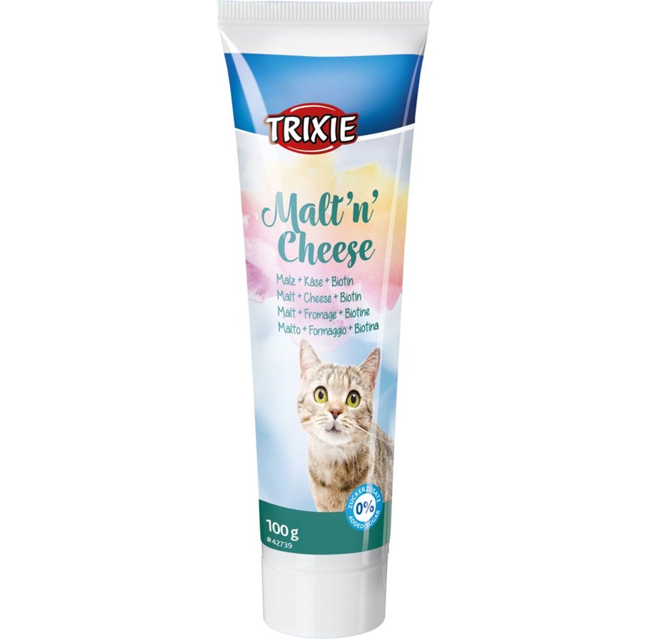 Katte - Trixie Malt'n'Cheese Anti-Hårbolle Fordøjelsescreme 100g - TX42738