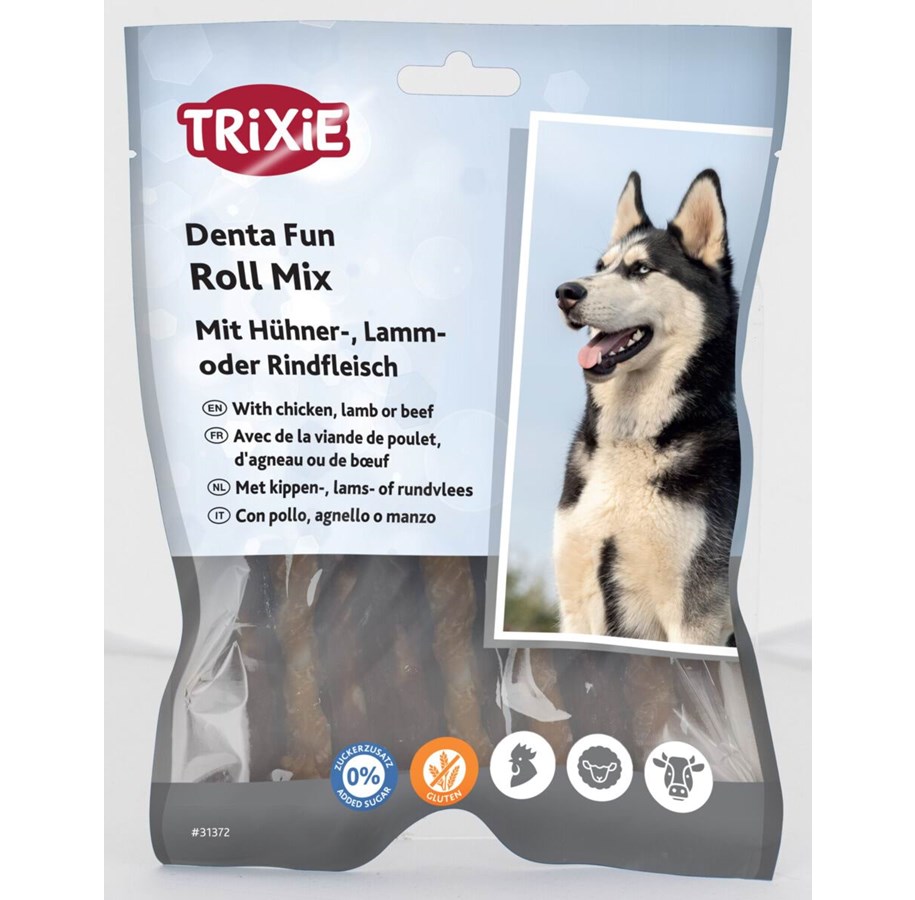 Hunde - Trixie Denta Fun Chewing Roll Mix 10cm 250g - TX31372