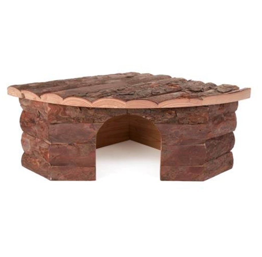Kanin & gnaver - Trixie Jesper corner house dwarf rabbits bark wood 42 × 15 × 30/30 cm - TX62043