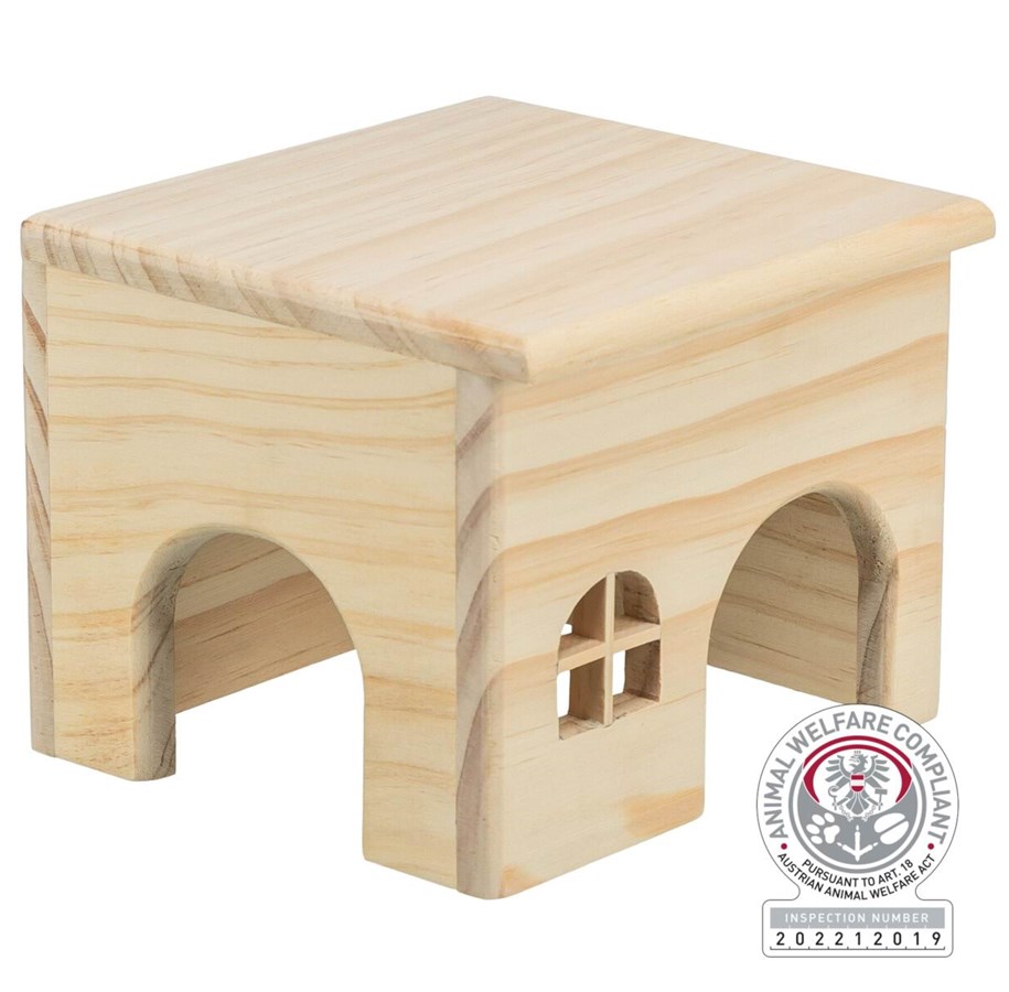 Gnavere - Trixie Naturtræhus uden Søm til Smådyr Mus Hamstere 15x12x15cm - TX61261