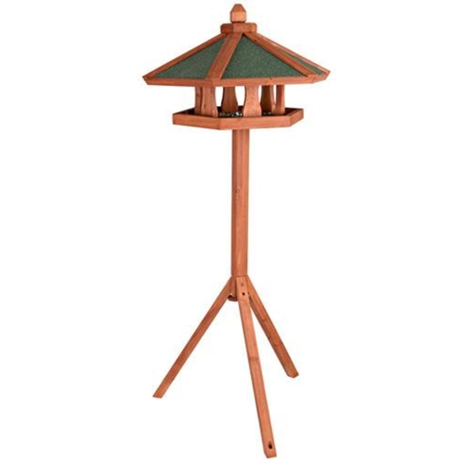 Fuglebure, huse & tilbehør - Trixie natura bird feeder with stand pine wood ø 65 × 46 cm/1.45 m brown - TX5572