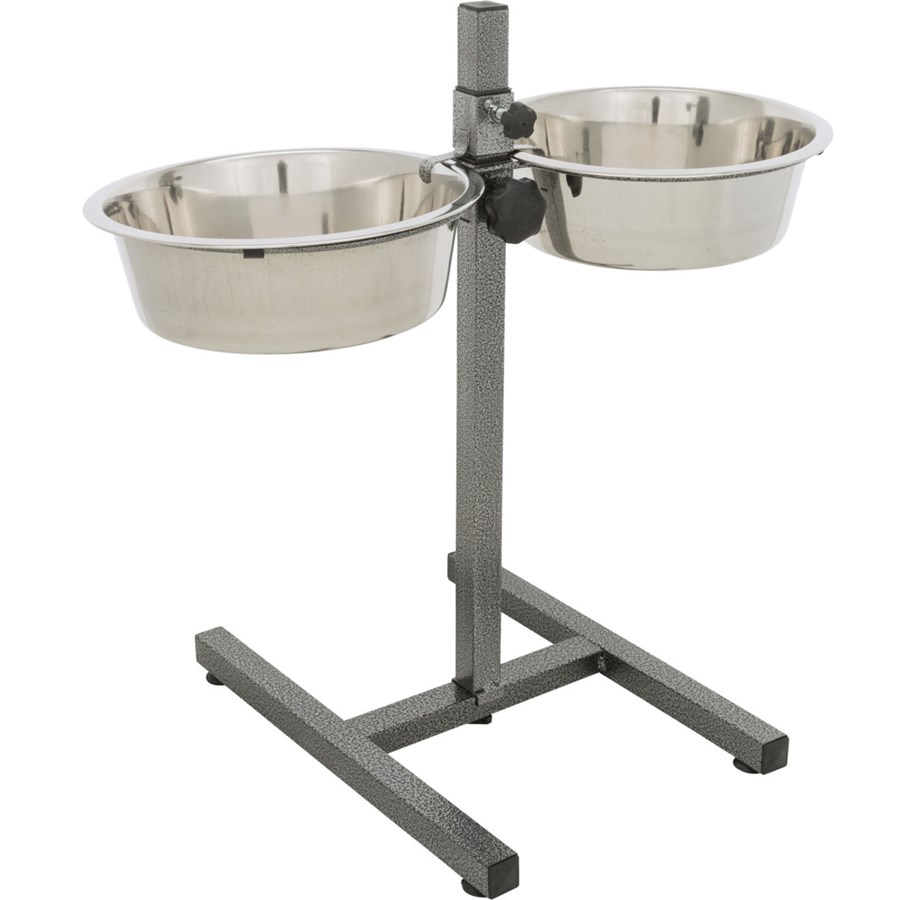 Hunde - Trixie Justerbart Foderstativ med 2x Rustfri Stålskåle 2.8L - TX24922