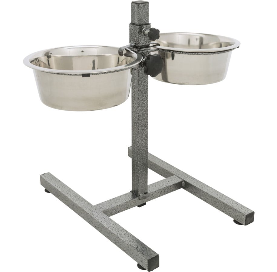 Hunde - Trixie Justerbart Foderstativ med 2x Rustfri Stålskåle 1.8L - TX24921