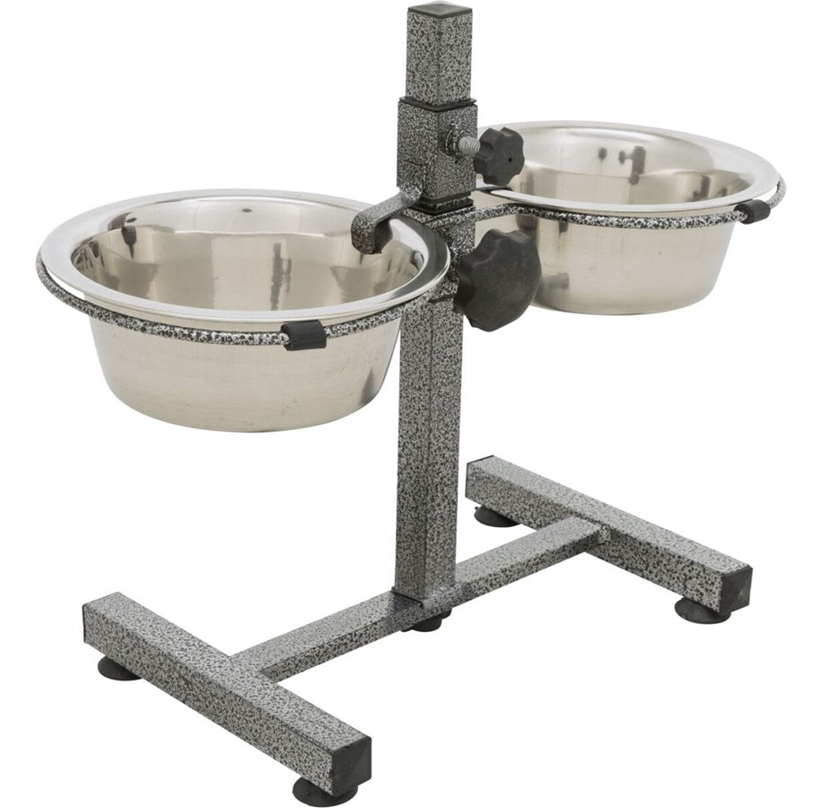 Hunde - Trixie Justerbart Foderstativ med 2x Rustfri Stålskåle 0.75L - TX24920