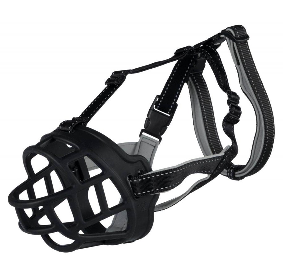 Hunde - Trixie Muzzle Flex muzzle rubber L black - TX17614