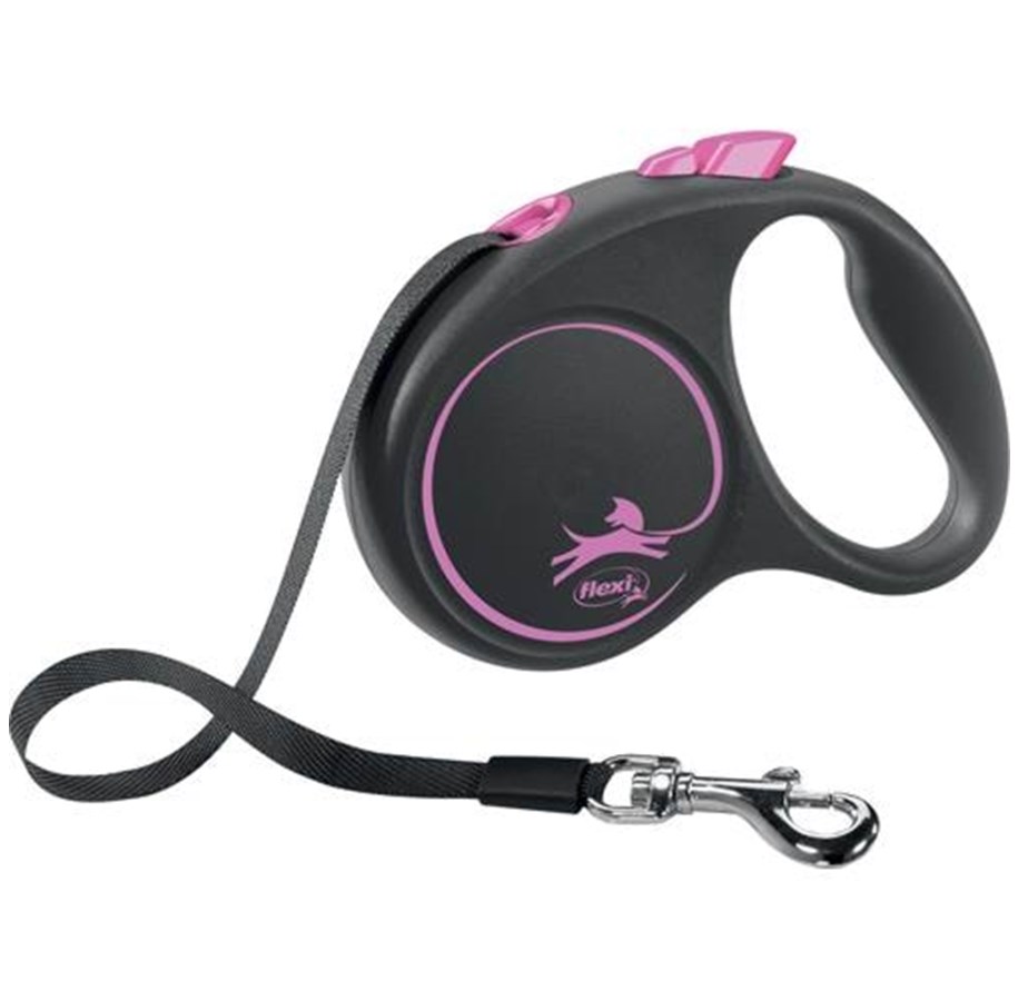 Hunde - Flexi Black Design S leash 5 m 15 kg pink - 4000498033913