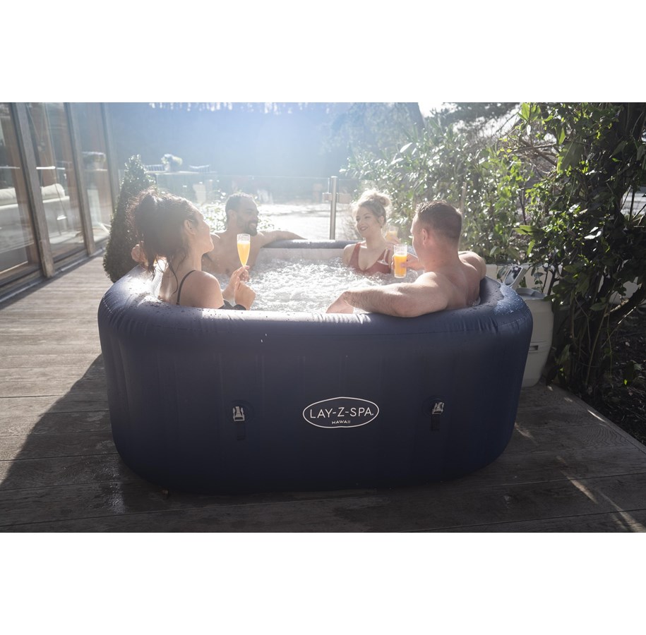 Spa Gonflable Hawaii HydroJet Pro 1,80m X 1,80m X 71cm - Avec Pompe Tactile, Hydrojets Réglables Et Système Freeze Shield