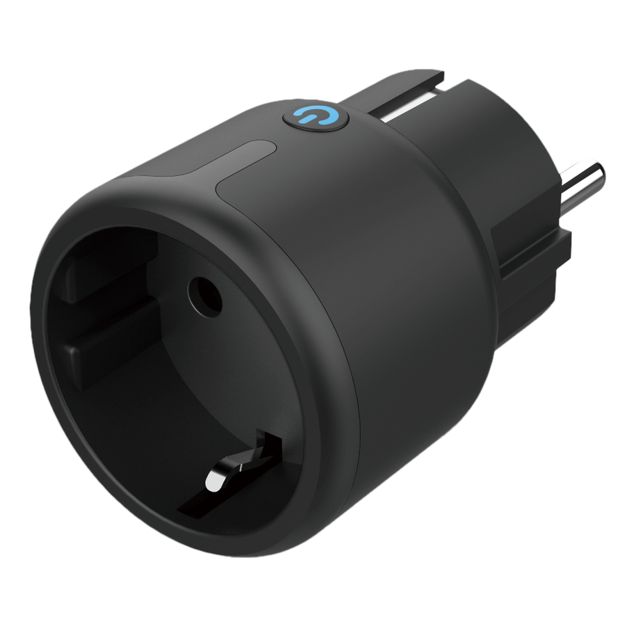 Smart Home - Deltaco Kontakt, LED-indikator, Wi-Fi 2.4GHz, energiovervågning, 1xCEE 7/3, 10A, timer, sort - SH-P01M-B