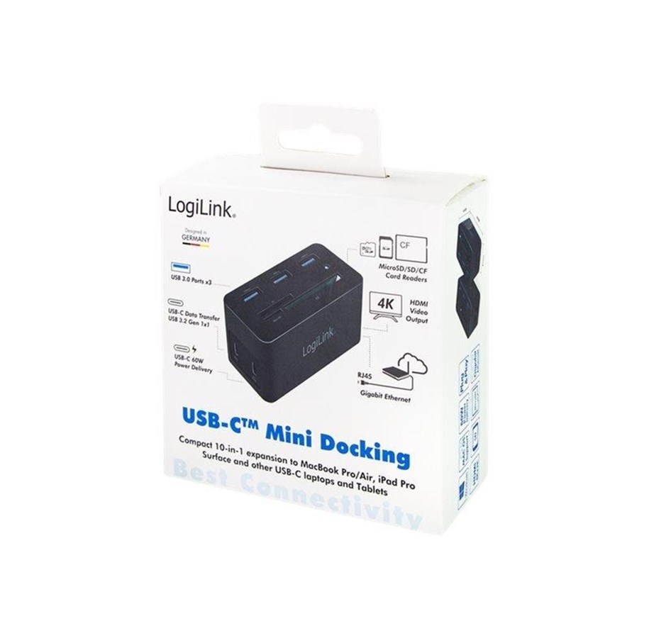 LOGILINK UA0373 USB 3.2 Gen 1 Docking Station USB-C 11-Port PD, žema...