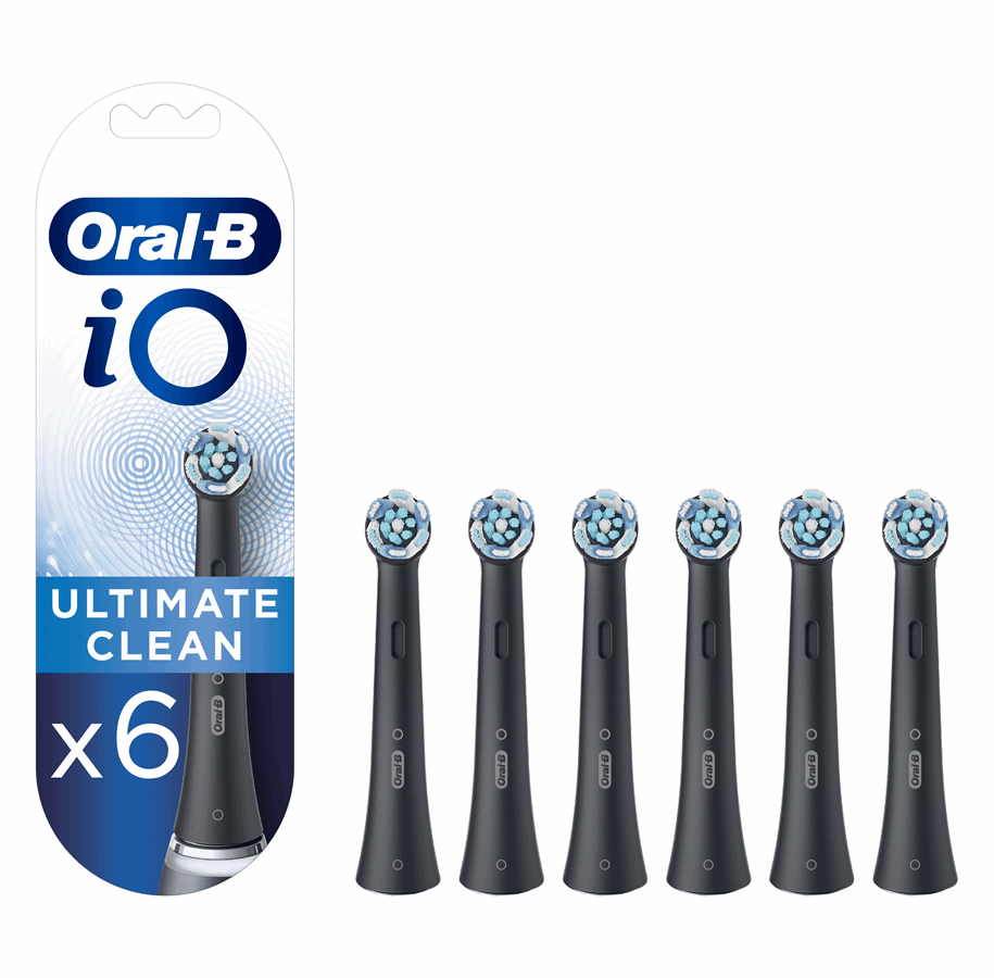 Eltandbørste - Oral-B Tandbørstehoveder iO Ultimate Clean - Sort - 6 stk. - 4210201417880